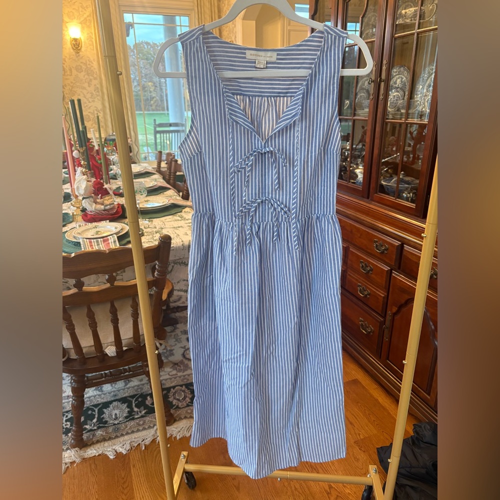 Striped Blue Midi Dress